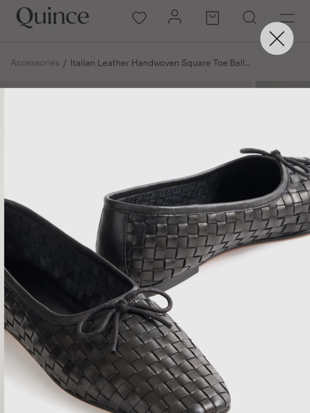 Quince Black Woven Leather Ballet Flats - Picture 5 of 5